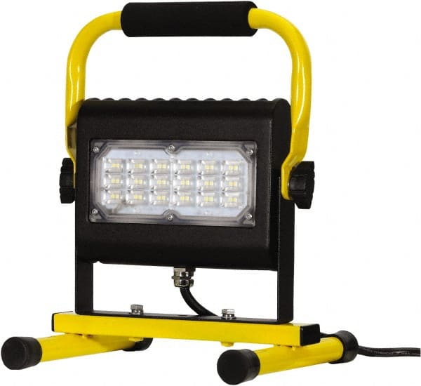 Probuilt Lighting - 120 Volt, 30 Watt, Electric, LED Portable Floor Work Light - 1,524mm Cord, 1 Head, 3,000 Lumens, Aluminum, 12" Long x 8-1/2" Wide x 8" High - Exact Tooling