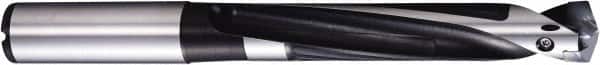 Kyocera - 29/64 to 0.472" Diam, 5xD, 2.362" Max Depth, 1/2" Shank Diam, 4.843" OAL, Replaceable Tip Drill - DA Insert, 115 Seat Size, SS 5xD Toolholder, Series Magic Drill DRA - Exact Tooling