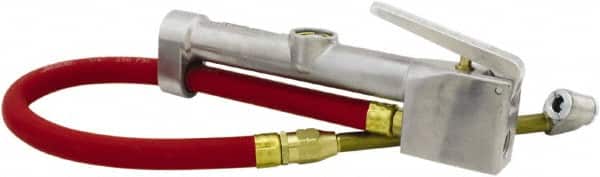 Milton - 160 Max psi Closed Check Aluminum/EPDM Inflator Gauge - Dual Foot Chuck, 1/4 FNPT, 10 to 160 psi Pressure Range - Exact Tooling