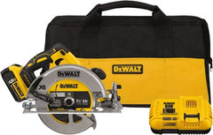 DeWALT - 20 Volt, 7-1/4" Blade, Cordless Circular Saw - 4,000 RPM, 1 Lithium-Ion Battery Included - Exact Tooling