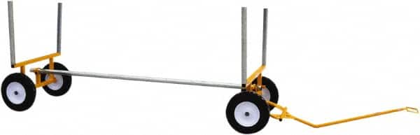 Snap-Loc - 2,000 Lb Capacity Steel Wagon Truck - Steel Deck, 30" OAW, 32" Platform Length x 9-1/2" Platform Height, Rubber Casters - Exact Tooling