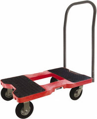 Snap-Loc - 1,500 Lb Capacity Steel Convertible Hand Truck - Polyethylene/Polypropylene Plastic Deck, 20-1/2" OAW, 32" Platform Length x 9-1/2" Platform Height, Rubber Casters - Exact Tooling