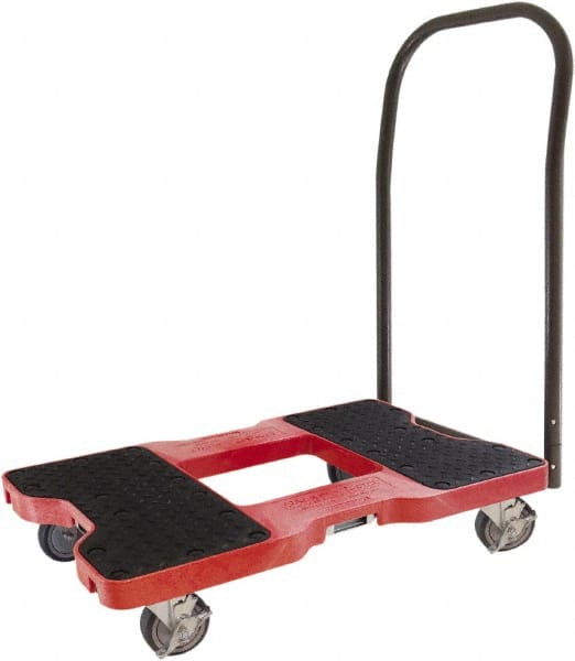 Snap-Loc - 1,500 Lb Capacity Steel Convertible Hand Truck - Polyethylene/Polypropylene Plastic Deck, 20-1/2" OAW, 32" Platform Length x 7" Platform Height, Polyurethane Casters - Exact Tooling