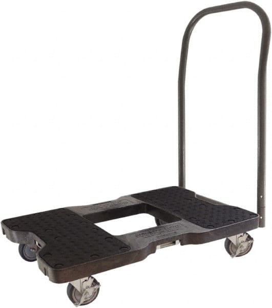 Snap-Loc - 1,500 Lb Capacity Steel Convertible Hand Truck - Polyethylene/Polypropylene Plastic Deck, 20-1/2" OAW, 32" Platform Length x 7" Platform Height, Polyurethane Casters - Exact Tooling