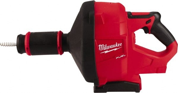 Milwaukee Tool - 18V Battery Battery Drain Cleaning Machine - For 3" Pipe, 35' Cable - Exact Tooling