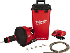 Milwaukee Tool - 18V Battery Battery Drain Cleaning Machine - For 3" Pipe, 35' Cable - Exact Tooling