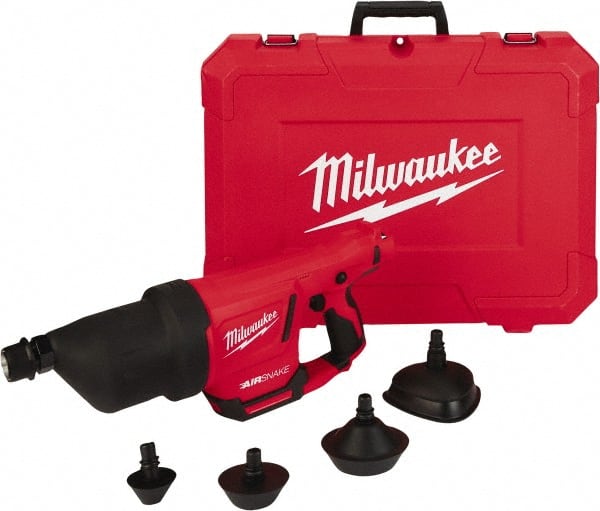 Milwaukee Tool - 12V Lithium-Ion Battery Battery Drain Cleaning Machine - For 1" to 4" Pipe - Exact Tooling