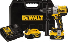 DeWALT - 20 Volt 1/2" Keyless Chuck Cordless Hammer Drill - 0 to 3,850 BPM, 0 to 2,000 RPM, Reversible - Exact Tooling