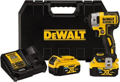 DeWALT - 20 Volt, 1/4" Drive, 152 Ft/Lb Torque, Cordless Impact Driver - Pistol Grip Handle, 3250 RPM, 2 Lithium-Ion Batteries Included - Exact Tooling