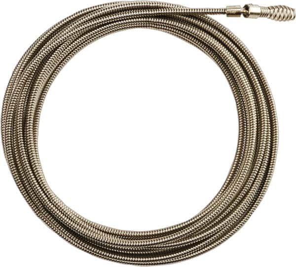 Milwaukee Tool - 1/4" x 25' Drain Cleaning Machine Cable - Inner Core Bulb Auger, 1-1/4" to 2-1/2" Pipe, Use with Milwaukee Drain Cleaning Tools - Exact Tooling
