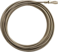 Milwaukee Tool - 1/4" x 25' Drain Cleaning Machine Cable - Inner Core Bulb Auger, 1-1/4" to 2-1/2" Pipe, Use with Milwaukee Drain Cleaning Tools - Exact Tooling