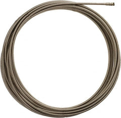 Milwaukee Tool - 3/8" x 50' Drain Cleaning Machine Cable - Inner Core, 1-1/4" to 2-1/2" Pipe, Use with Milwaukee Drain Cleaning Tools - Exact Tooling