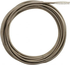 Milwaukee Tool - 1/4" x 25' Drain Cleaning Machine Cable - Inner Core Bulb Auger, 1-1/4" to 2-1/2" Pipe, Use with Milwaukee Drain Cleaning Tools - Exact Tooling