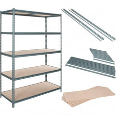 Value Collection - 60" Wide, 36 High, Open Shelving Accessory/Component - Particle Board, Use with Boltless Storage Rack - Exact Tooling