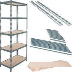 Value Collection - 72" Wide, 36 High, Open Shelving Accessory/Component - Particle Board, Use with Boltless Storage Rack - Exact Tooling