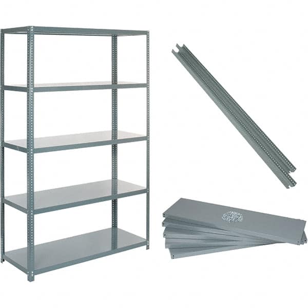 Value Collection - 60" Wide, 1-15/16 High, Open Shelving Accessory/Component - 14 Gauge Steel, Powder Coat Finish, Use with High Capacity Storage Racks - Exact Tooling