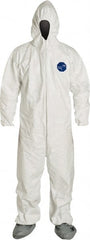 Dupont - Size XL Film Laminate General Purpose Coveralls - White, Zipper Closure, Elastic Cuffs, Elastic Ankles, Serged Seams - Exact Tooling