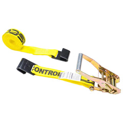 US Cargo Control - Slings & Tiedowns (Load-Rated); Type: Ratchet Tie Down ; Length (Feet): 12 ; Basket Capacity (Lb.): 3333 ; Material: Polyester ; Color: Yellow - Exact Tooling