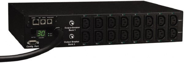 Tripp-Lite - 16 Outlets, 208/240 Volts, 30 Amps, 10' Cord, Power Outlet Strip - Rack Mount, 5-15/20R NEMA Configuration, 19" Strip - Exact Tooling