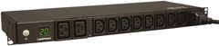Tripp-Lite - 10 Outlets, 200/240 Volts, 20 Amps, 12' Cord, Power Outlet Strip - Rack Mount, 5-15/20R NEMA Configuration, 19" Strip - Exact Tooling