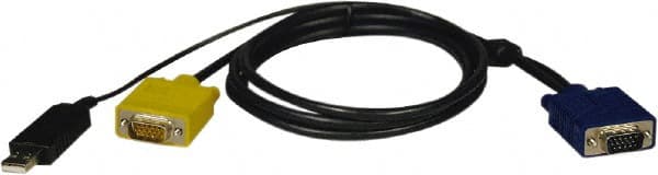 Tripp-Lite - 6' Long, HD15, HD15/USB A Computer Cable - Black, Male x Male x Male - Exact Tooling