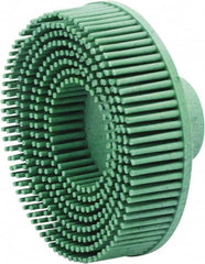 Value Collection - 3" 50 Grit Ceramic Straight Disc Brush - Threaded Hole Connector, 5/8" Trim Length, 1/4-20 Threaded Arbor Hole - Exact Tooling