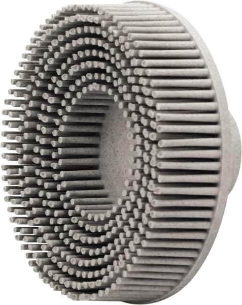 Value Collection - 3" 120 Grit Ceramic Straight Disc Brush - Threaded Hole Connector, 5/8" Trim Length, 1/4-20 Threaded Arbor Hole - Exact Tooling