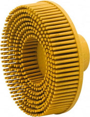 Value Collection - 3" 80 Grit Ceramic Straight Disc Brush - Threaded Hole Connector, 5/8" Trim Length, 1/4-20 Threaded Arbor Hole - Exact Tooling
