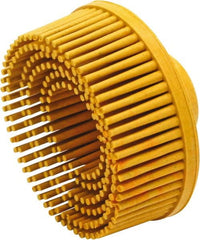 Value Collection - 2" 80 Grit Ceramic Straight Disc Brush - Threaded Hole Connector, 5/8" Trim Length, 1/4-20 Threaded Arbor Hole - Exact Tooling