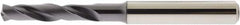 Accupro - 6.4mm 140° Spiral Flute Solid Carbide Screw Machine Drill Bit - AlTiN Finish, Right Hand Cut, 34mm Flute Length, 79mm OAL, Straight Shank - Exact Tooling