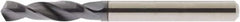 Accupro - #20 118° Spiral Flute Solid Carbide Screw Machine Drill Bit - AlTiN Finish, Right Hand Cut, 22mm Flute Length, 55mm OAL, Straight Shank - Exact Tooling