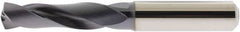 Accupro - 8.5mm 140° Spiral Flute Solid Carbide Screw Machine Drill Bit - AlTiN Finish, Right Hand Cut, 47mm Flute Length, 89mm OAL, Straight Shank, Through Coolant - Exact Tooling