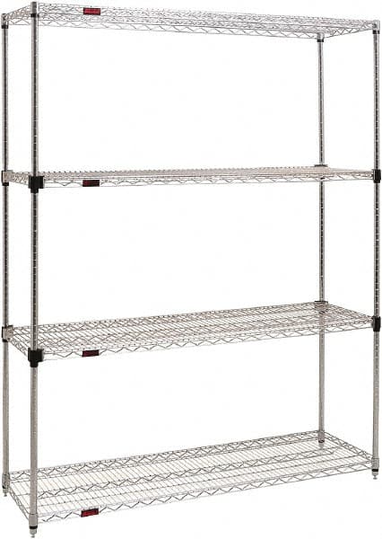 Eagle MHC - 4 Shelf Eagle MHC Wire Shelving - Starter Unit - 72" Wide x 24" Deep x 74" High, - Exact Tooling