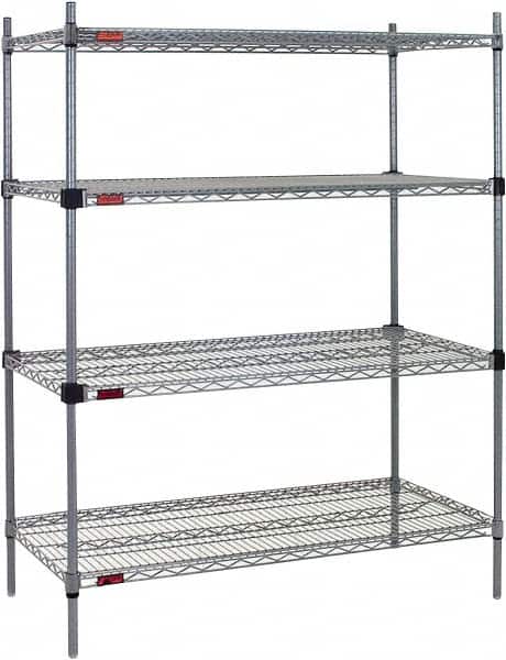 Eagle MHC - 4 Shelf Eagle MHC Wire Shelving - Starter Unit - 72" Wide x 18" Deep x 74" High, - Exact Tooling