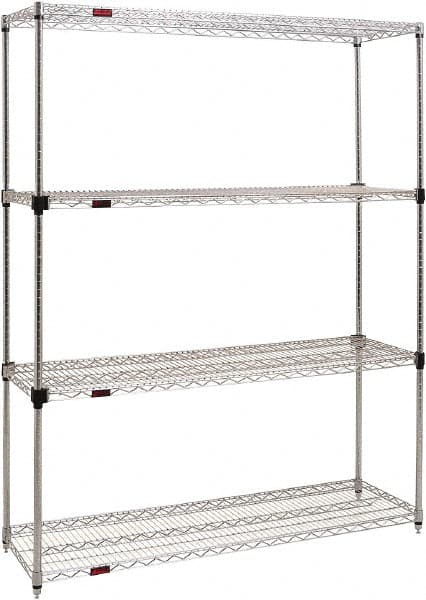 Eagle MHC - 4 Shelf Eagle MHC Wire Shelving - Starter Unit - 72" Wide x 18" Deep x 74" High, - Exact Tooling