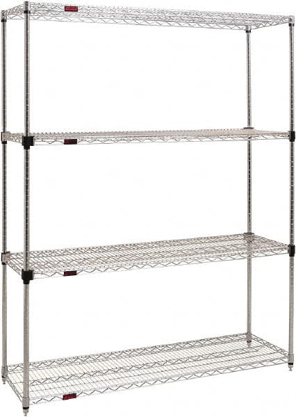 Eagle MHC - 4 Shelf Eagle MHC Wire Shelving - Starter Unit - 60" Wide x 18" Deep x 74" High, - Exact Tooling