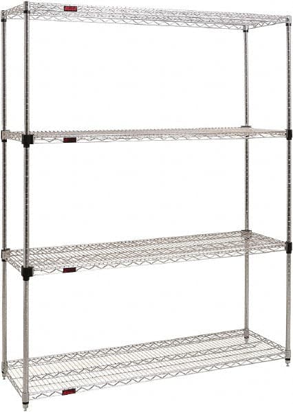 Eagle MHC - 4 Shelf Eagle MHC Wire Shelving - Starter Unit - 60" Wide x 18" Deep x 74" High, - Exact Tooling