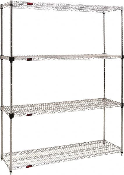 Eagle MHC - 4 Shelf Eagle MHC Wire Shelving - Starter Unit - 48" Wide x 18" Deep x 74" High, - Exact Tooling