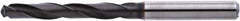Accupro - 8.33mm 135° Solid Carbide Jobber Drill - AlTiN Finish, Right Hand Cut, Spiral Flute, Straight Shank, 103mm OAL - Exact Tooling