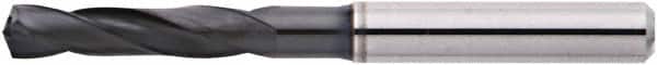 Accupro - 7/16" 135° Spiral Flute Solid Carbide Screw Machine Drill Bit - AlTiN Finish, Right Hand Cut, 51mm Flute Length, 96mm OAL, Straight Shank, Through Coolant - Exact Tooling
