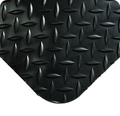 Diamond Plate SpongeCote Floor Mat - 2' x 3' x 9/16" Thick - (Black Anti-Fatigue) - Exact Tooling