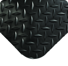 Diamond Plate SpongeCote Floor Mat - 3' x 5' x 9/16" Thick - (Black Anti-Fatigue) - Exact Tooling