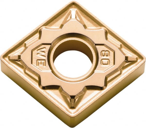 Kyocera - CNMG431 WE Grade CA510 Carbide Turning Insert - TiCN/AI2O3/TiN Finish, 80° Diamond, 1/2" Inscr Circle, 3/16" Thick, 1/64" Corner Radius - Exact Tooling