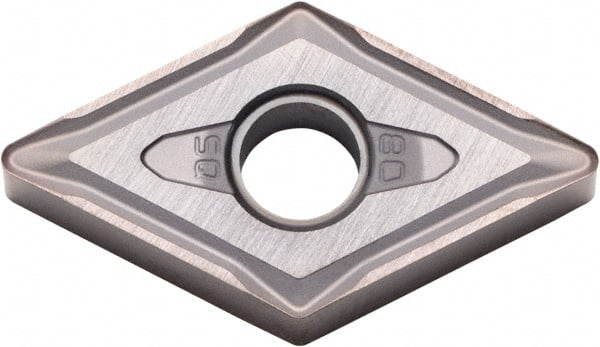 Kyocera - DNMG433 Grade PR015S Carbide Turning Insert - Megacoat Hard Finish, 55° Diamond, 1/2" Inscr Circle, 3/16" Thick, 3/64" Corner Radius - Exact Tooling