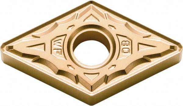 Kyocera - DNMX441 WF Grade CA530 Carbide Turning Insert - TiCN/AI2O3/TiN Finish, 55° Diamond, 1/2" Inscr Circle, 1/4" Thick, 1/64" Corner Radius - Exact Tooling