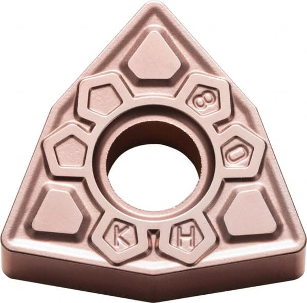 Kyocera - WNMG433 KH Grade CA320 Carbide Turning Insert - TiCN/Al2O3 Finish, 80° Trigon, 1/2" Inscr Circle, 3/16" Thick, 3/64" Corner Radius - Exact Tooling