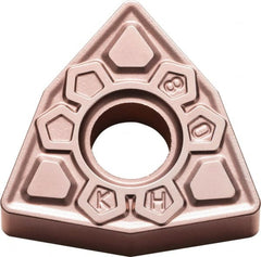 Kyocera - WNMG433 KH Grade CA320 Carbide Turning Insert - TiCN/Al2O3 Finish, 80° Trigon, 1/2" Inscr Circle, 3/16" Thick, 3/64" Corner Radius - Exact Tooling