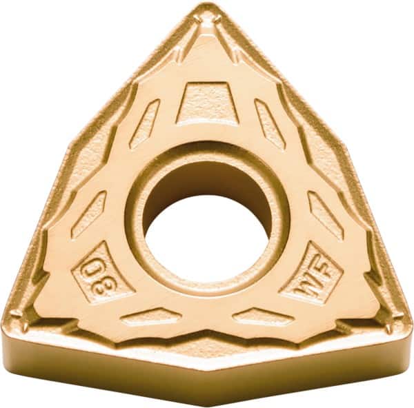 Kyocera - WNMG431 WF Grade CA530 Carbide Turning Insert - TiCN/AI2O3/TiN Finish, 80° Trigon, 1/2" Inscr Circle, 3/16" Thick, 1/64" Corner Radius - Exact Tooling