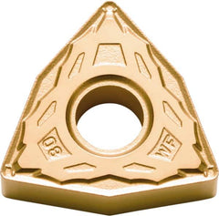 Kyocera - WNMG431 WF Grade CA530 Carbide Turning Insert - TiCN/AI2O3/TiN Finish, 80° Trigon, 1/2" Inscr Circle, 3/16" Thick, 1/64" Corner Radius - Exact Tooling