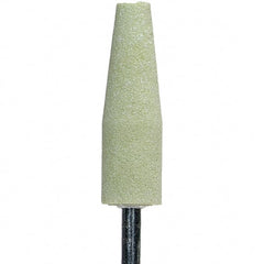 Norton - 2-1/2" Head Diam x 3/4" Thickness, A1, Cone End, Ceramic Mounted Point - Green, Extra Coarse Grade, 36 Grit, 19,800 RPM - Exact Tooling